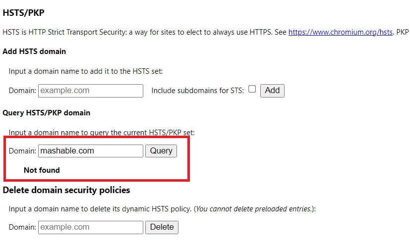 Strict Transport Security (HSTS) - Chrome 2